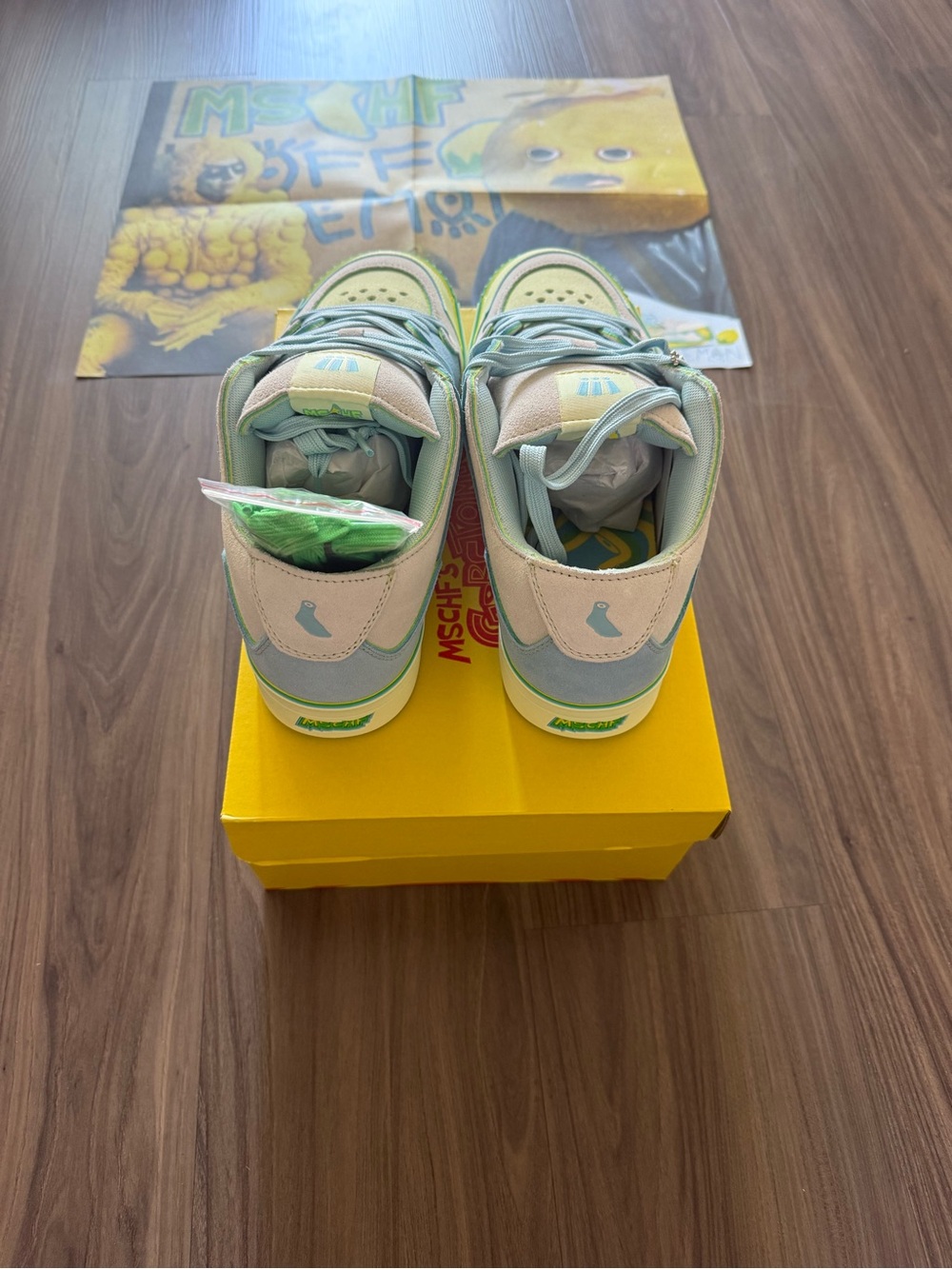 MSCHF Gobstomper “Sour Edition” Gray Blue Green Yellow Size 11 NEW - Picture 3 of 7